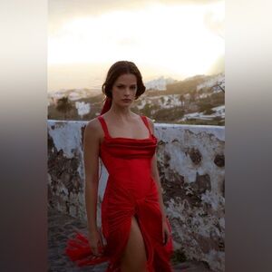 NWT For love and lemons 🍋 Red Anisa Fringe midi dress